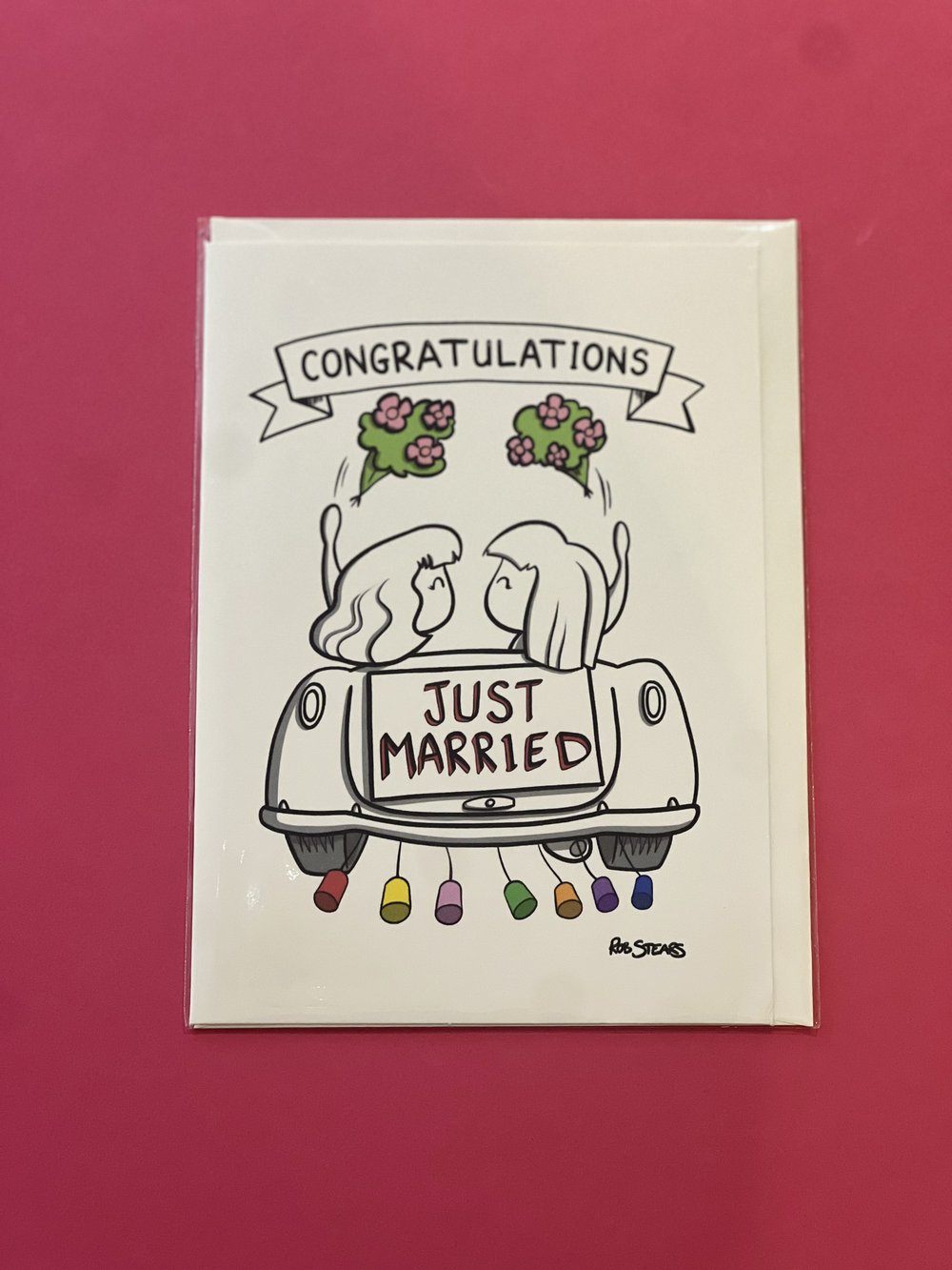 Same-Sex Lesbian Wedding Card by illustrator Rob Stears
