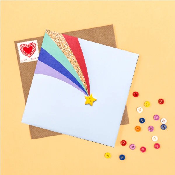 Little Paper Mill - Rainbow Button Greeting Card