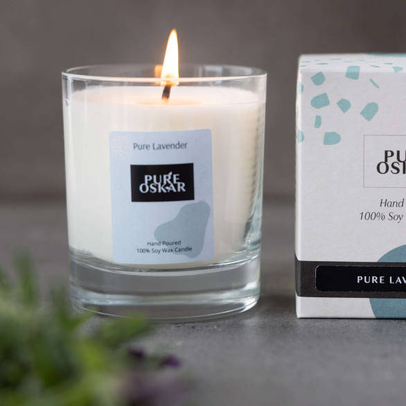 PureOSkar Lavender 100% Soy Wax Candle