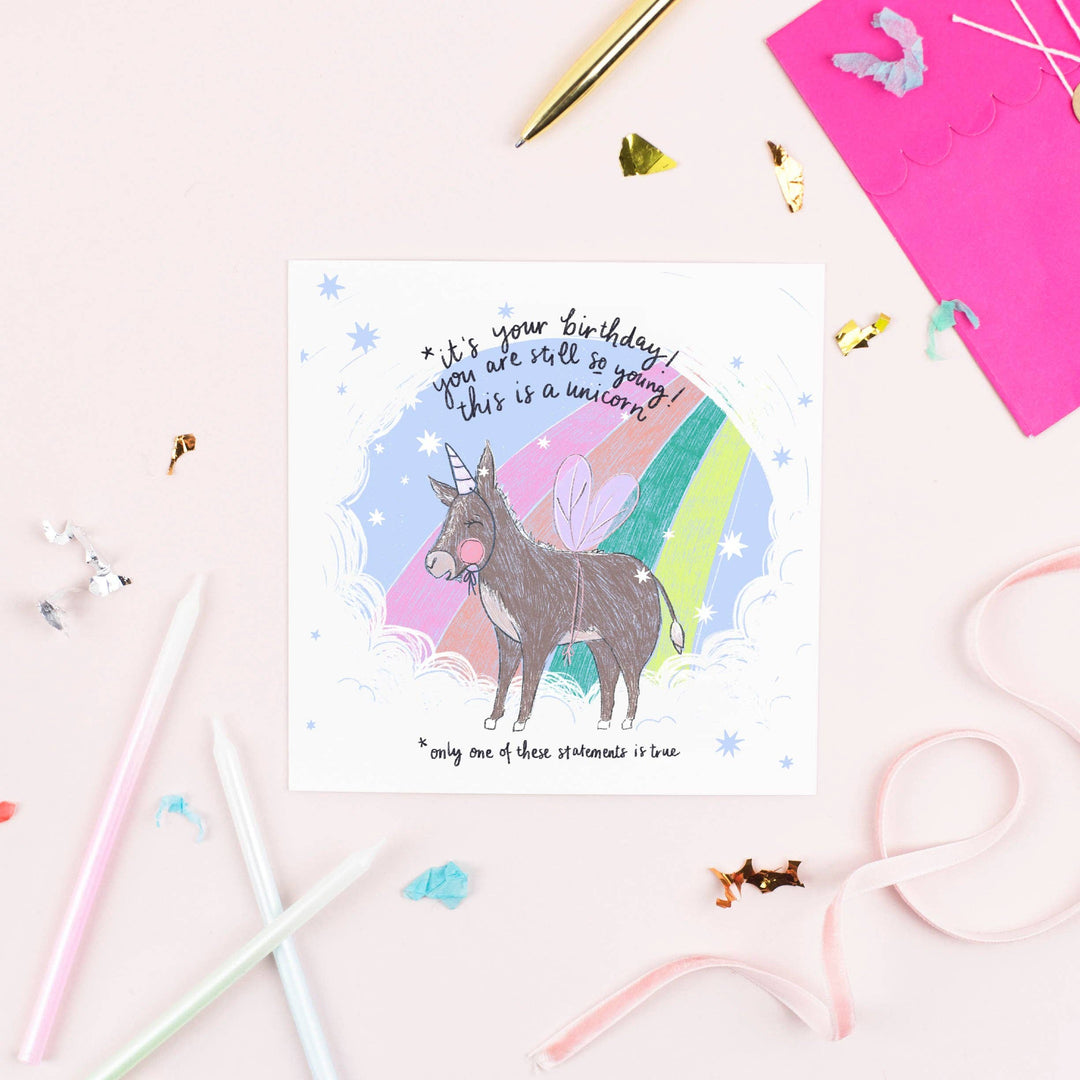 Delusional Donkey Birthday Card