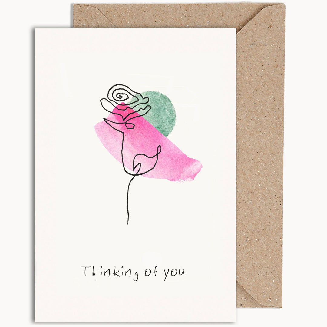 Thinking Of You Greeting Card by Weird Watercolours