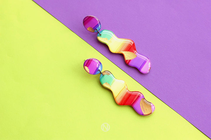 Rainbow Statement Earrings from Naoi