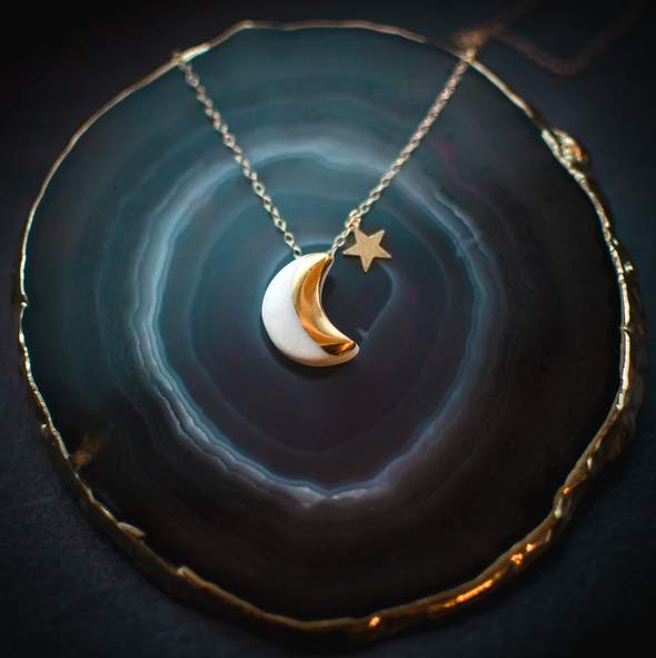 Crescent Moon Necklace by Danu