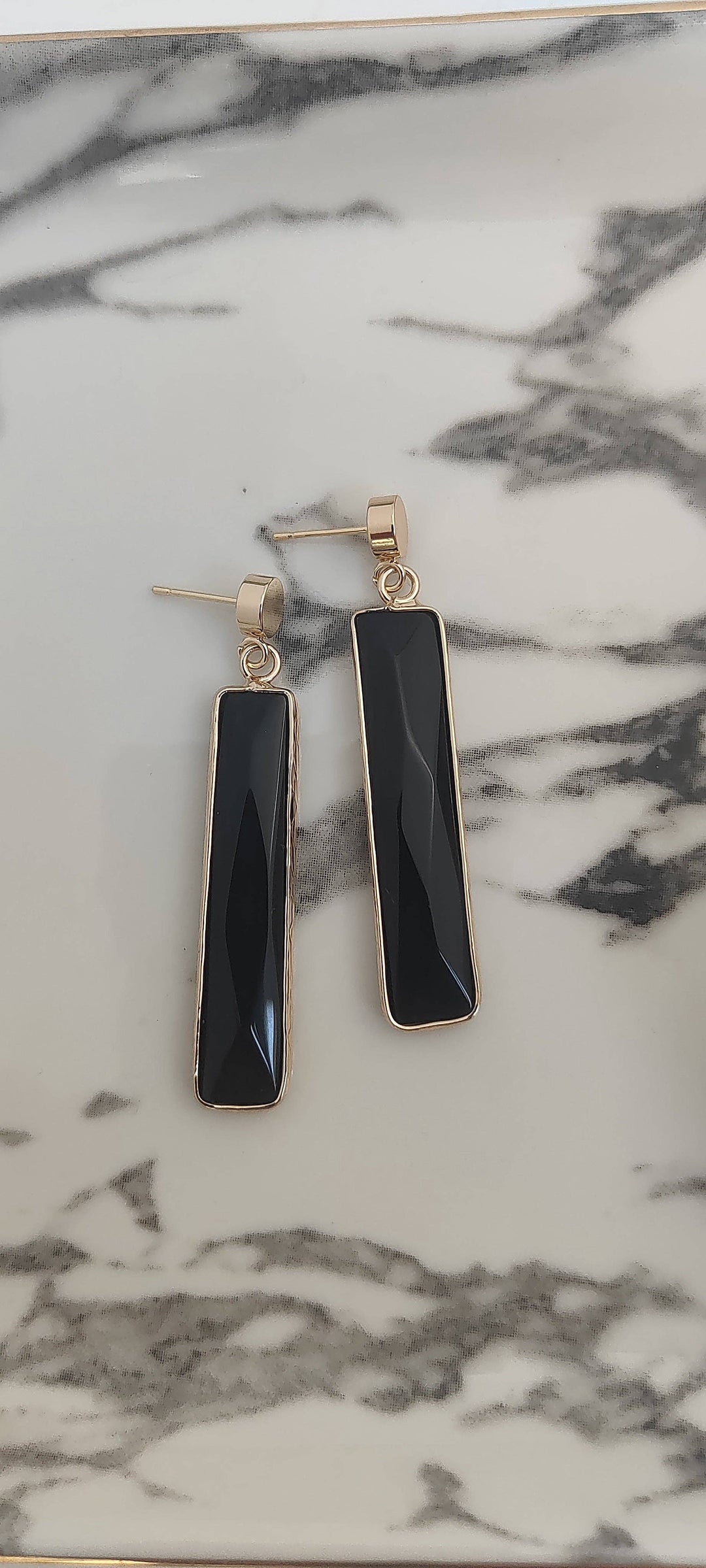 Black Bar Earrings by Kyna Maree