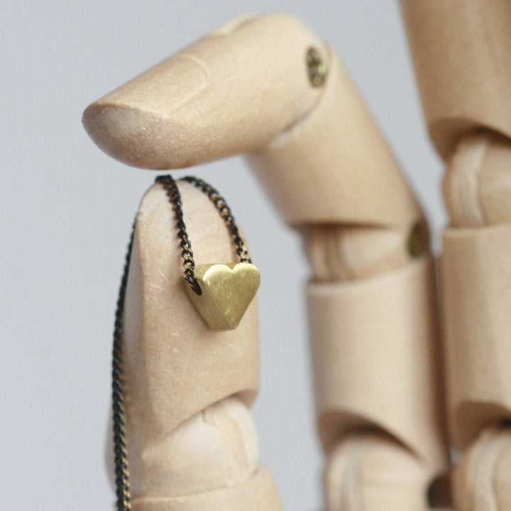 Delicate Brass Heart Necklace by Kaiko