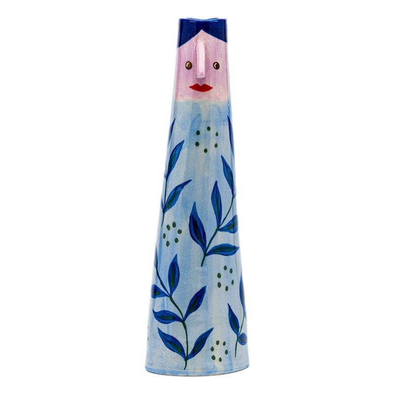 Handmade dark blue vase Face by Stable Door Pottery