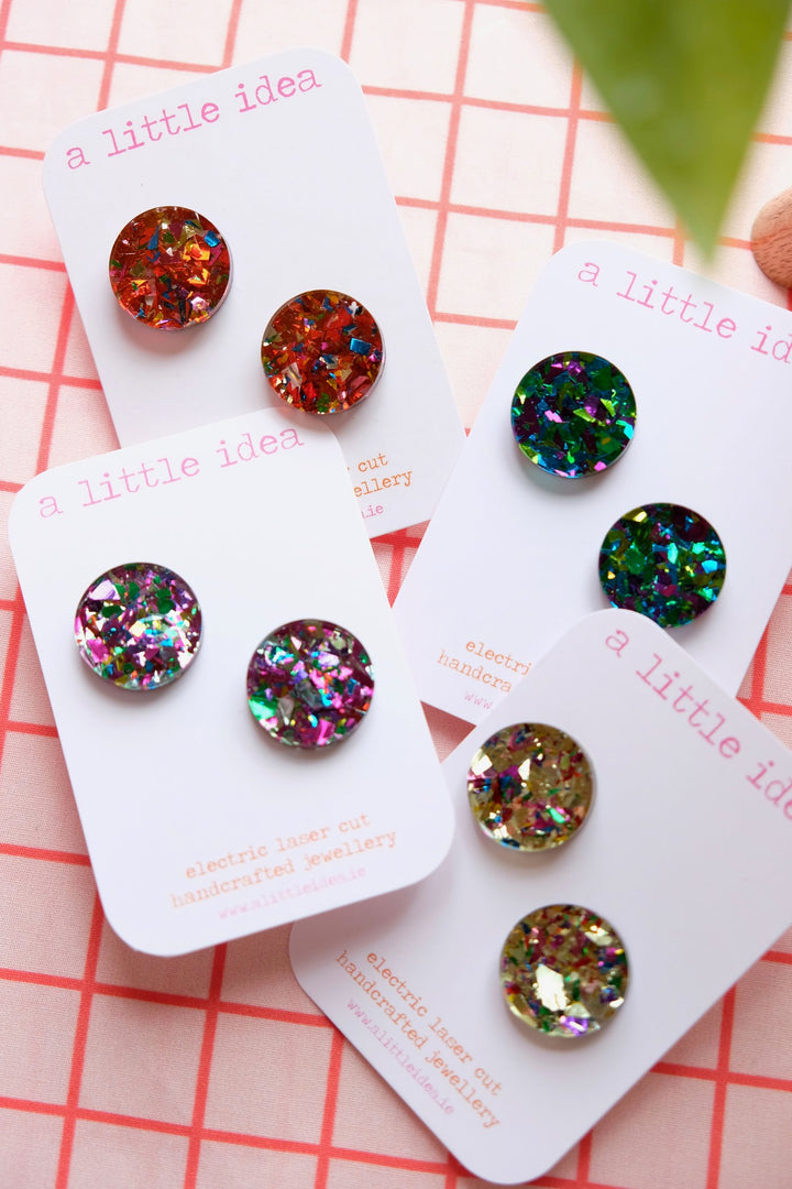 A Little Idea - Sparkle Circle Statement Earring