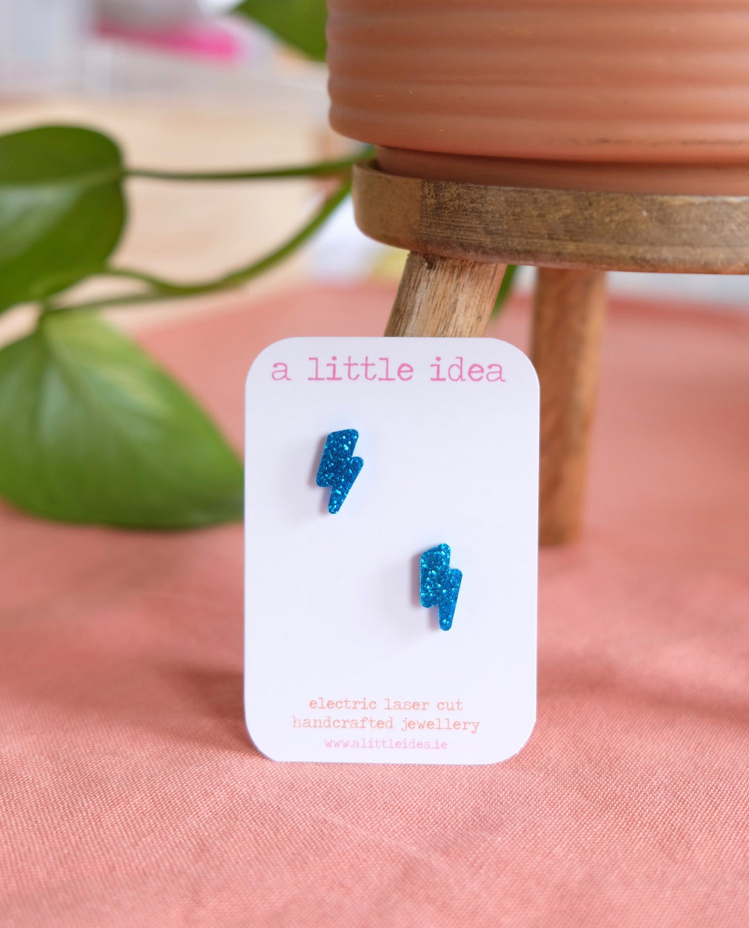 Mini Lightning Bolt Stud Earrings from designer A little Idea