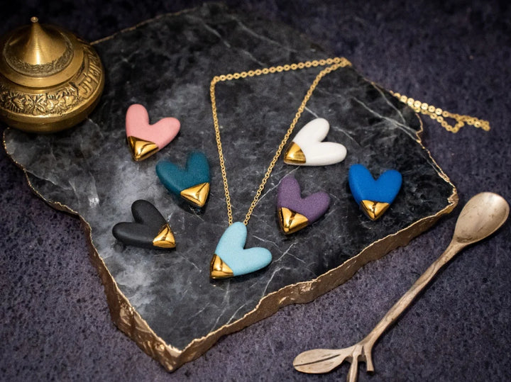 Heart Ceramic necklace by Danu