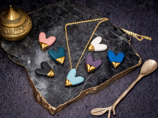 Heart Ceramic necklace by Danu