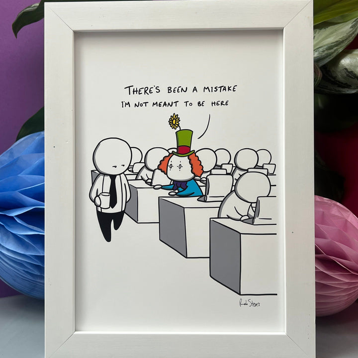 There's been an mistake Print by illustrator Rob Stears