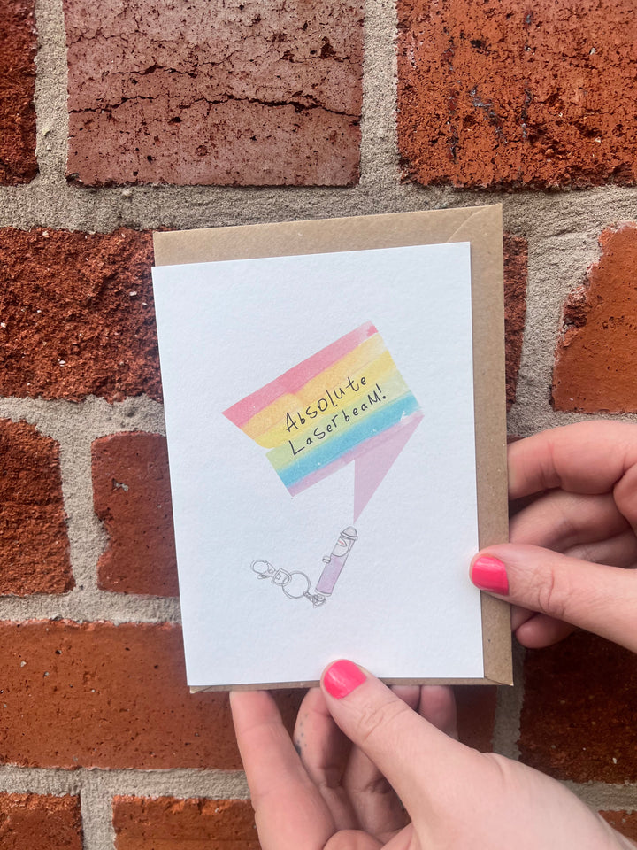 Absolute Laserbeam Greeting Card by Weird Watercolours