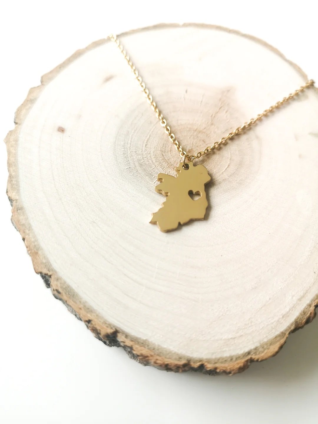 Gold Ireland Map Necklace