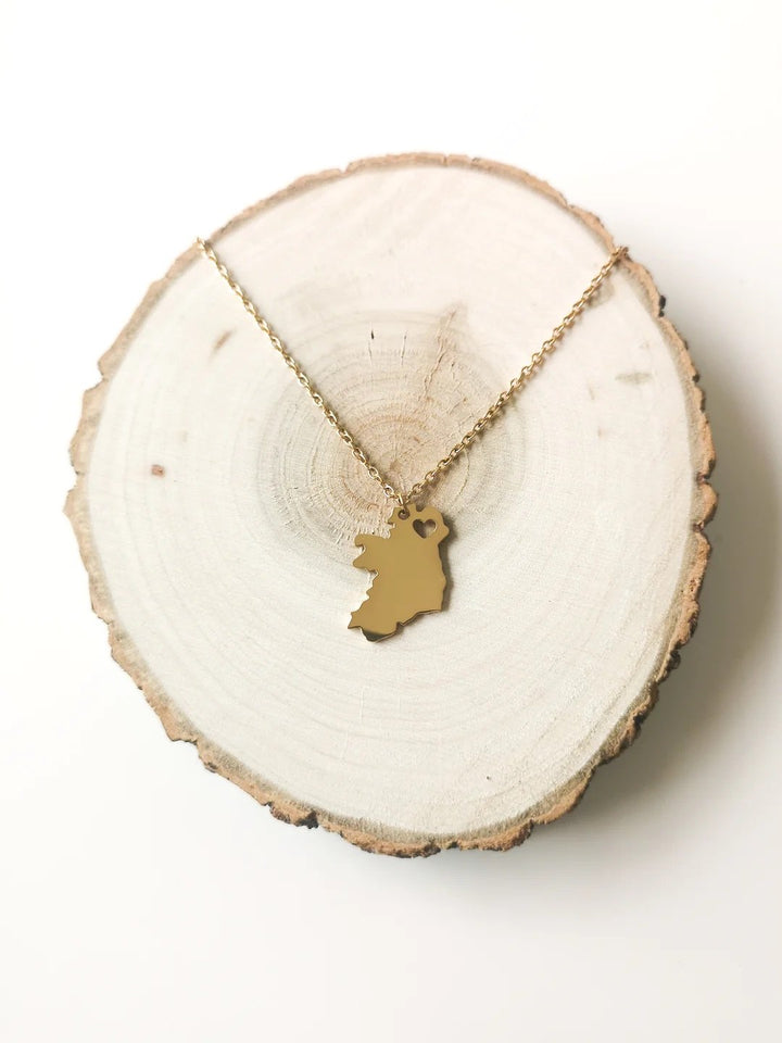 Gold Ireland Map Necklace