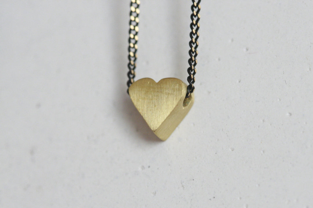 Delicate Brass Heart Necklace by Kaiko