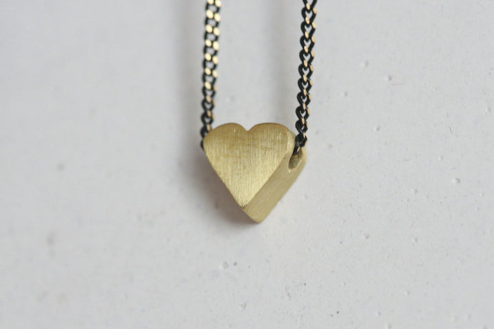 Delicate Brass Heart Necklace by Kaiko