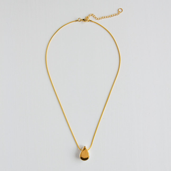 Handmade Small Teardrop Gold Necklace by Julia Fraia