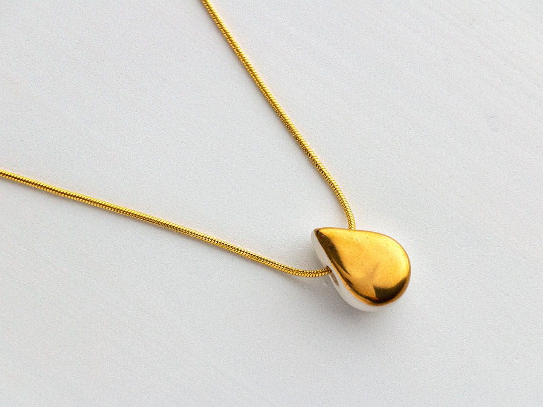 Handmade Small Teardrop Gold Necklace by Julia Fraia