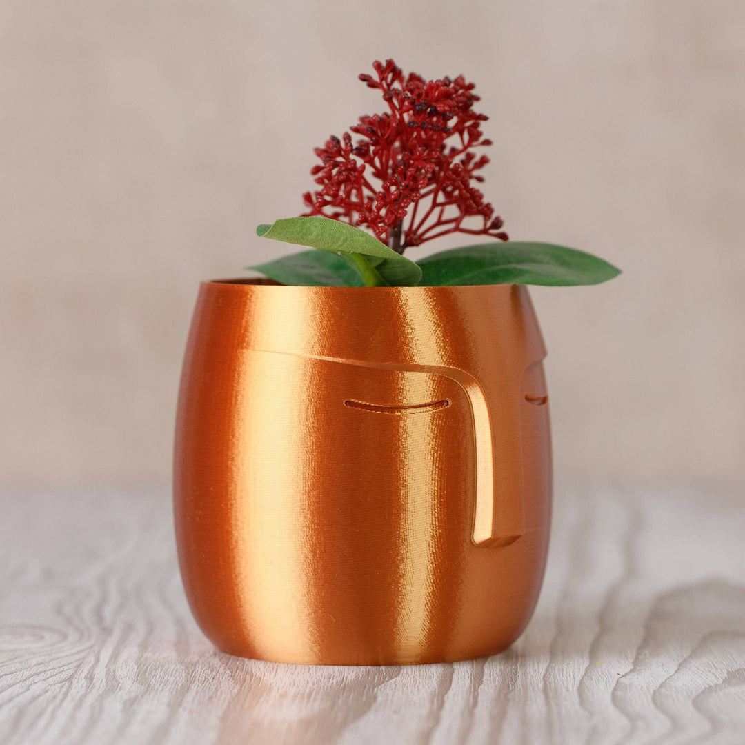 Nordic Face Pot Planter - Copper