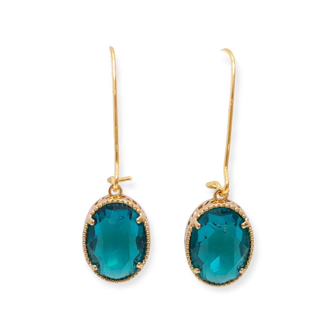 Queen Crystal Earrings - Deep Turquoise by Kyna Maree