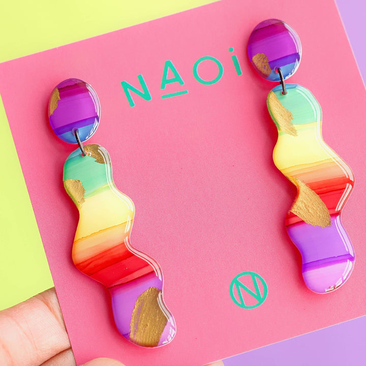 Rainbow Statement Earrings from Naoi