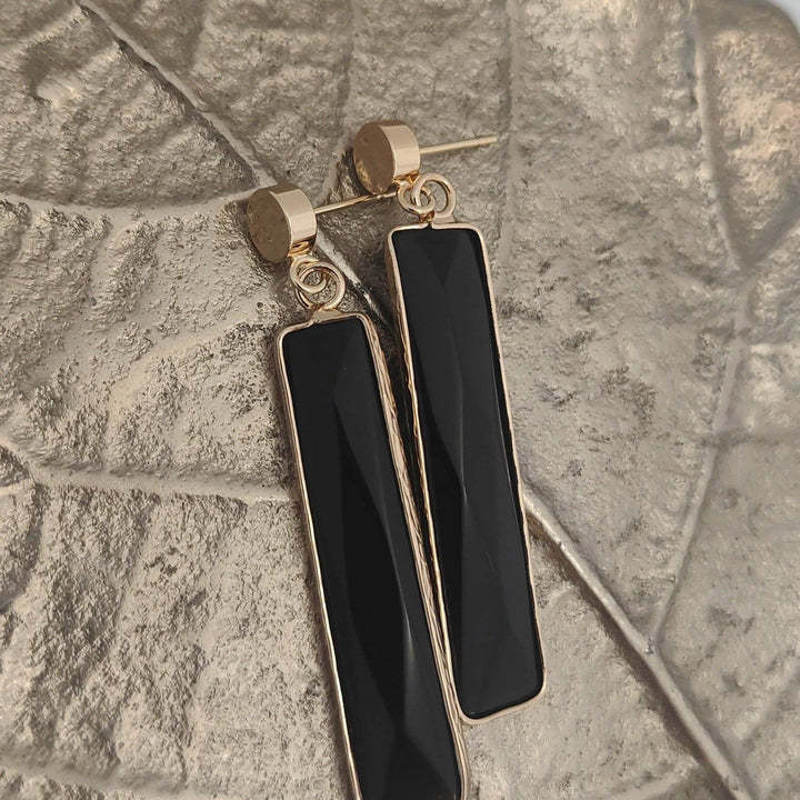 Black Bar Earrings by Kyna Maree