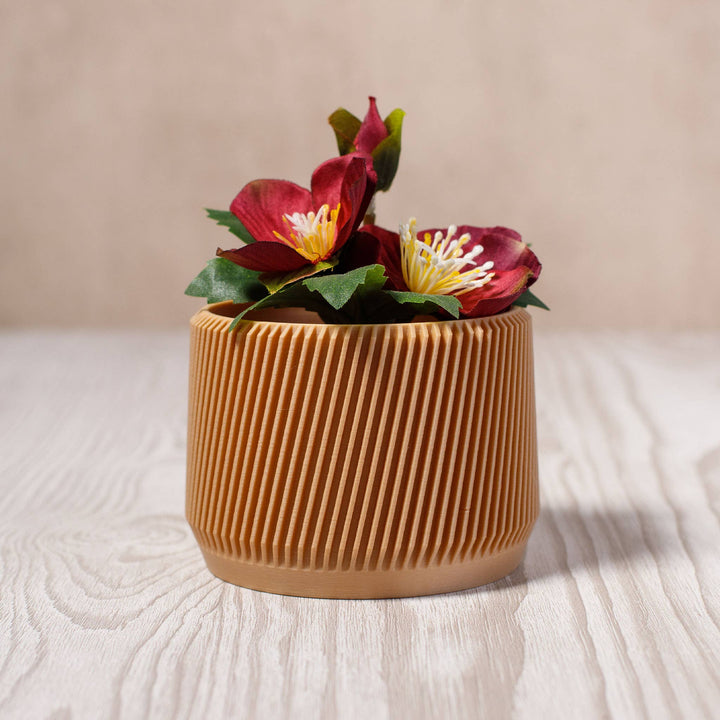 Wood Plant Pot - 3D Printed From 20% Recycled Wood Infill