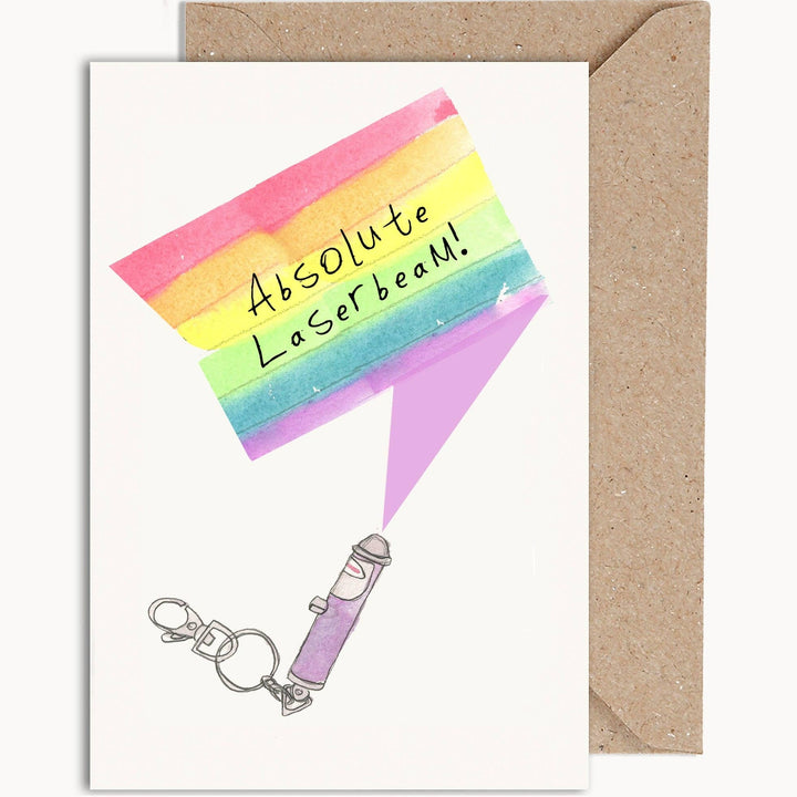 Absolute Laserbeam Greeting Card by Weird Watercolours