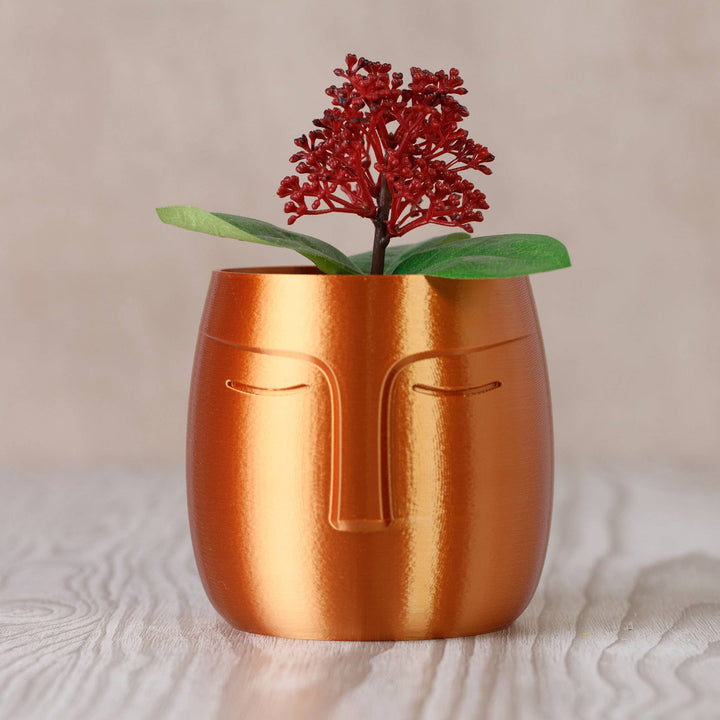 Nordic Face Pot Planter - Copper